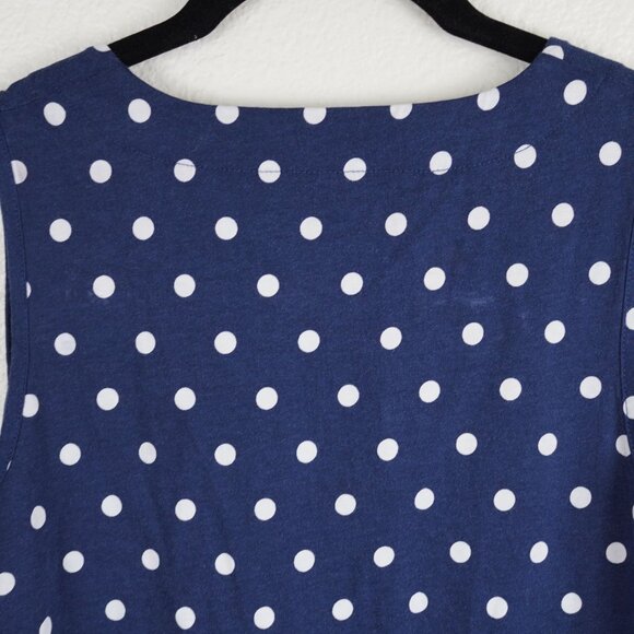 Lands’ End Navy Polka Dot Sleeveless Shift Dress Size XS - Picture 4 of 9